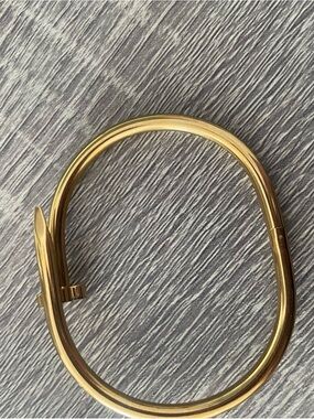 Gold stainless Steel nail Bangle Bracelet - Women's Jewelry